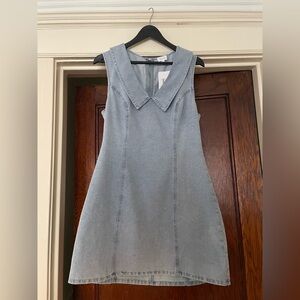 Le Lis Denim Collared Sleeveless Mini Dress Size Large NEW WITH TAGS